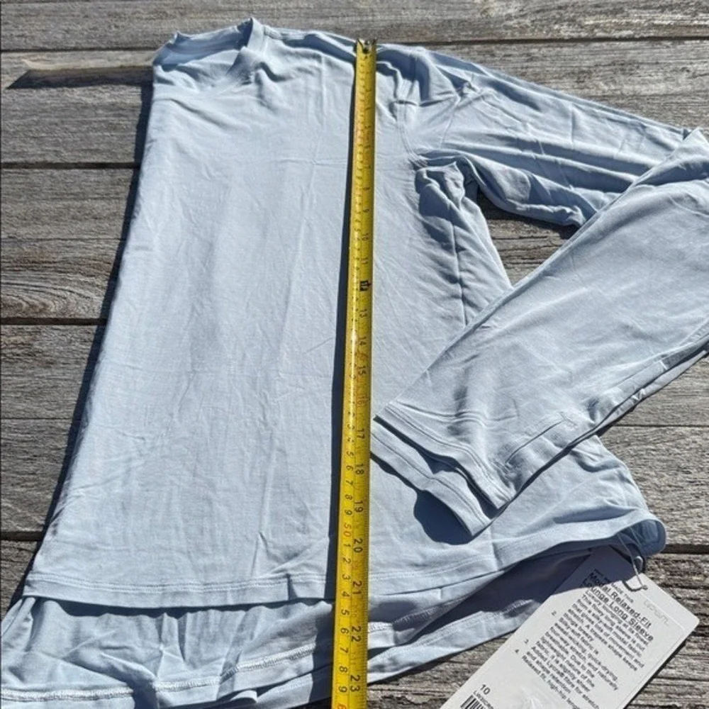 Lululemon Modal Relaxed-Fit Lounge‎ Long-Sleeve Shirt size 10 starch blue nwt